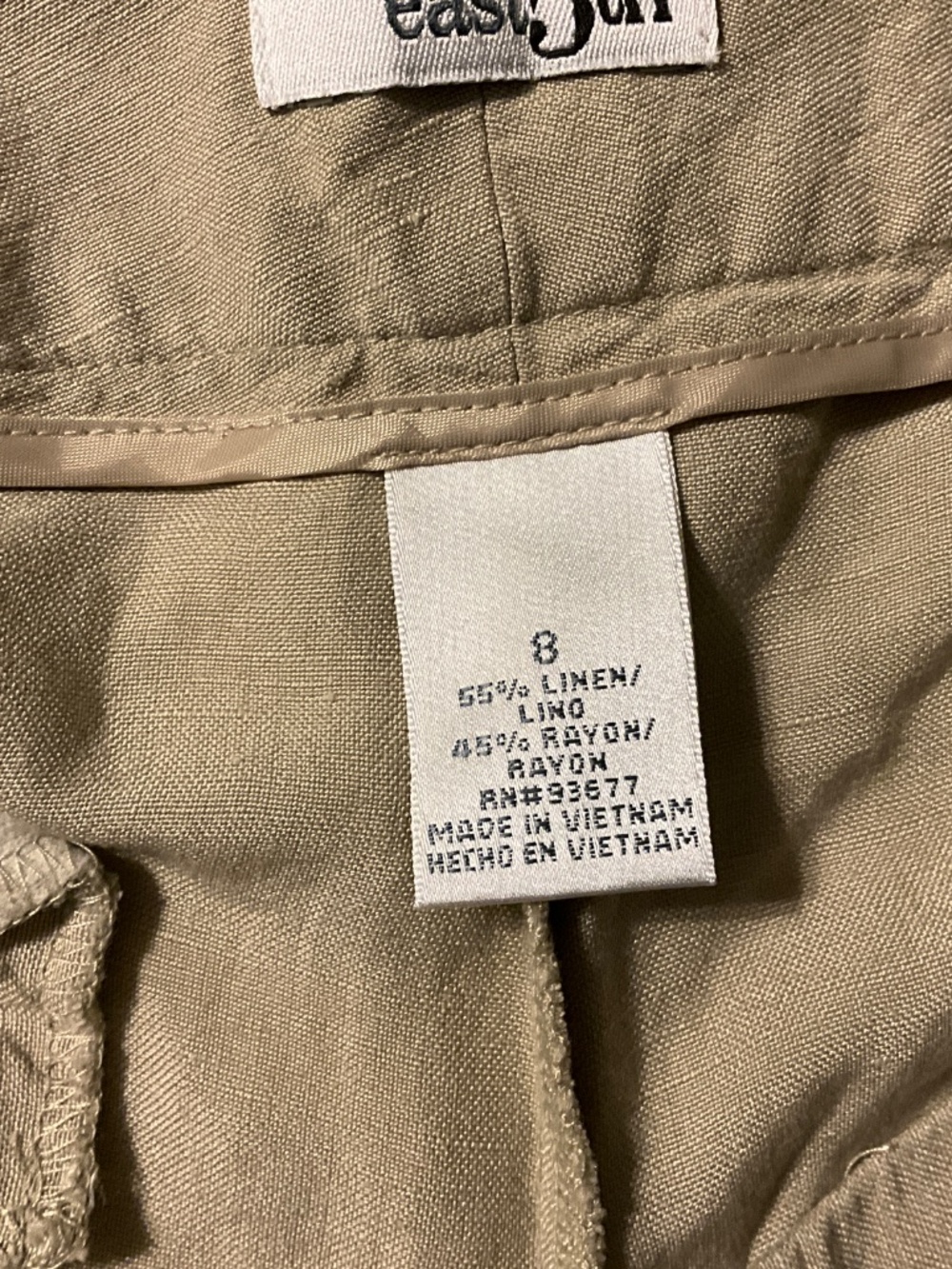 East 5th • Linen Blend Straight Leg Pants • Side Pockets • Size 8 - Picture 5 of 5